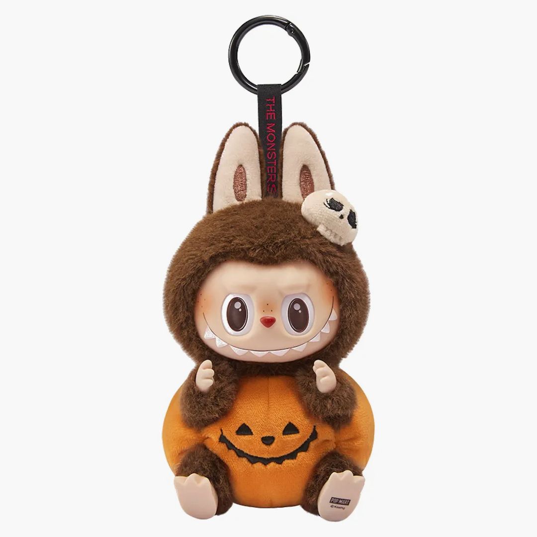 Pop Mart Labubu Happy Halloween Party Series-sitting Pumpkin Vinyl Plush Pendant